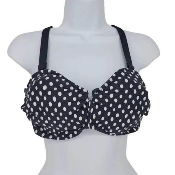 Fantasize Polka Dot Full Coverage Santa Monica Underwire Bikini Top Size 36D - Picture 1 of 4